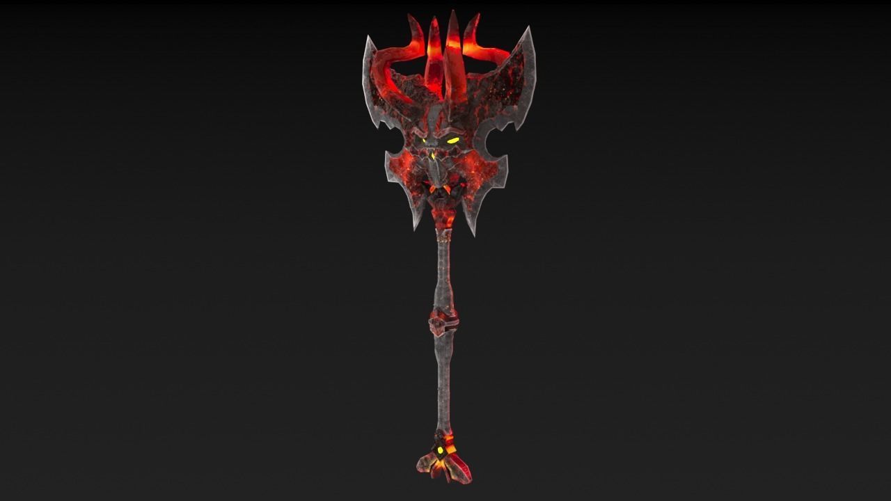 Viking Axe Skull 002 Low-poly 3D model_7