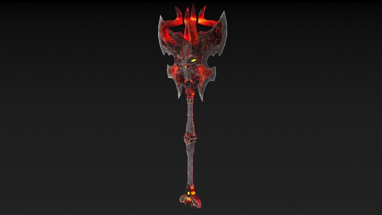 Viking Axe Skull 002 Low-poly 3D model_25