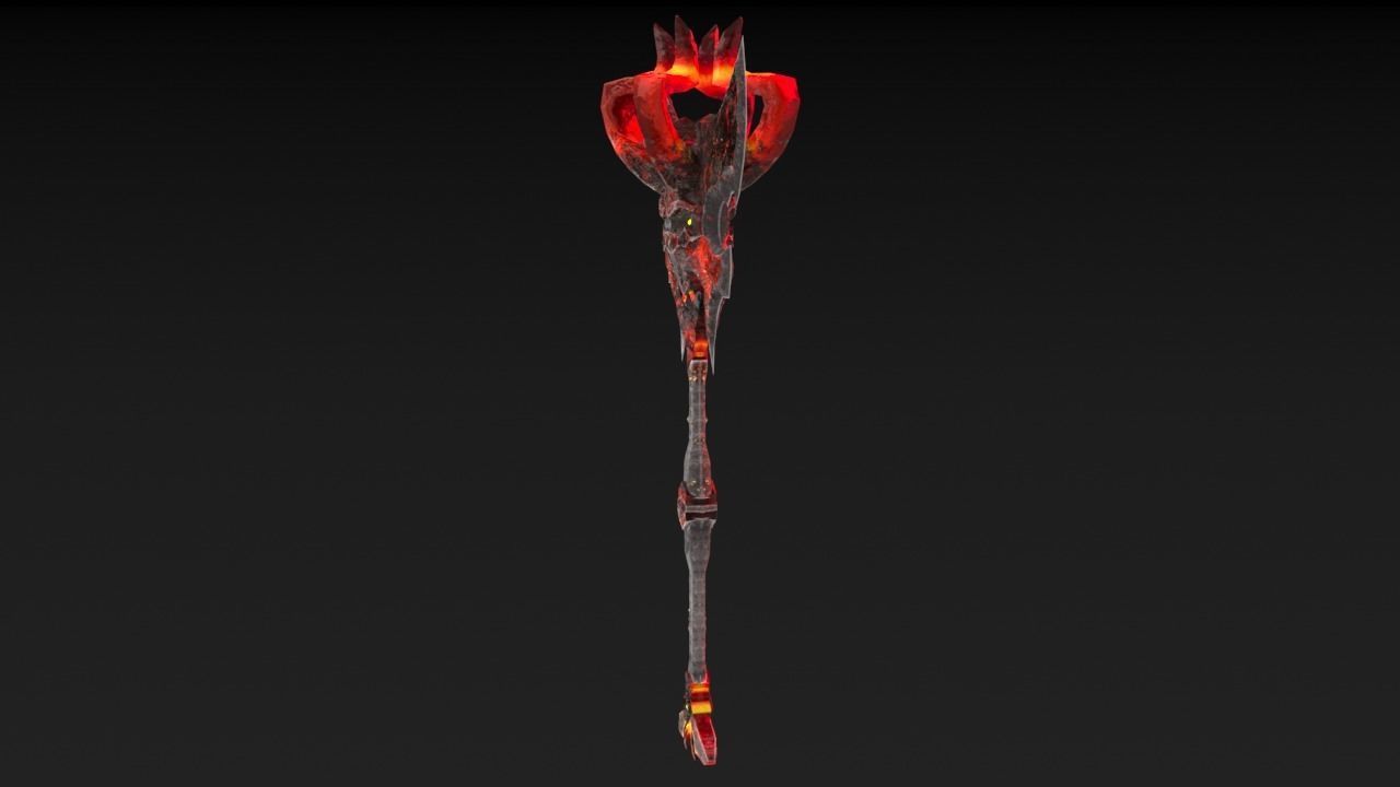 Viking Axe Skull 002 Low-poly 3D model_28