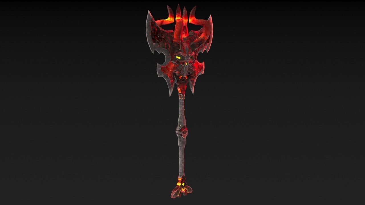 Viking Axe Skull 002 Low-poly 3D model_34