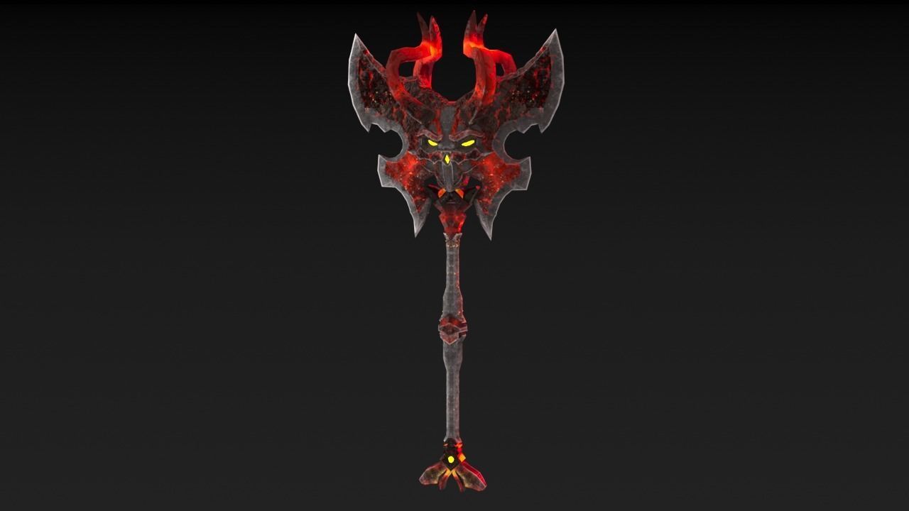 Viking Axe Skull 002 Low-poly 3D model_5