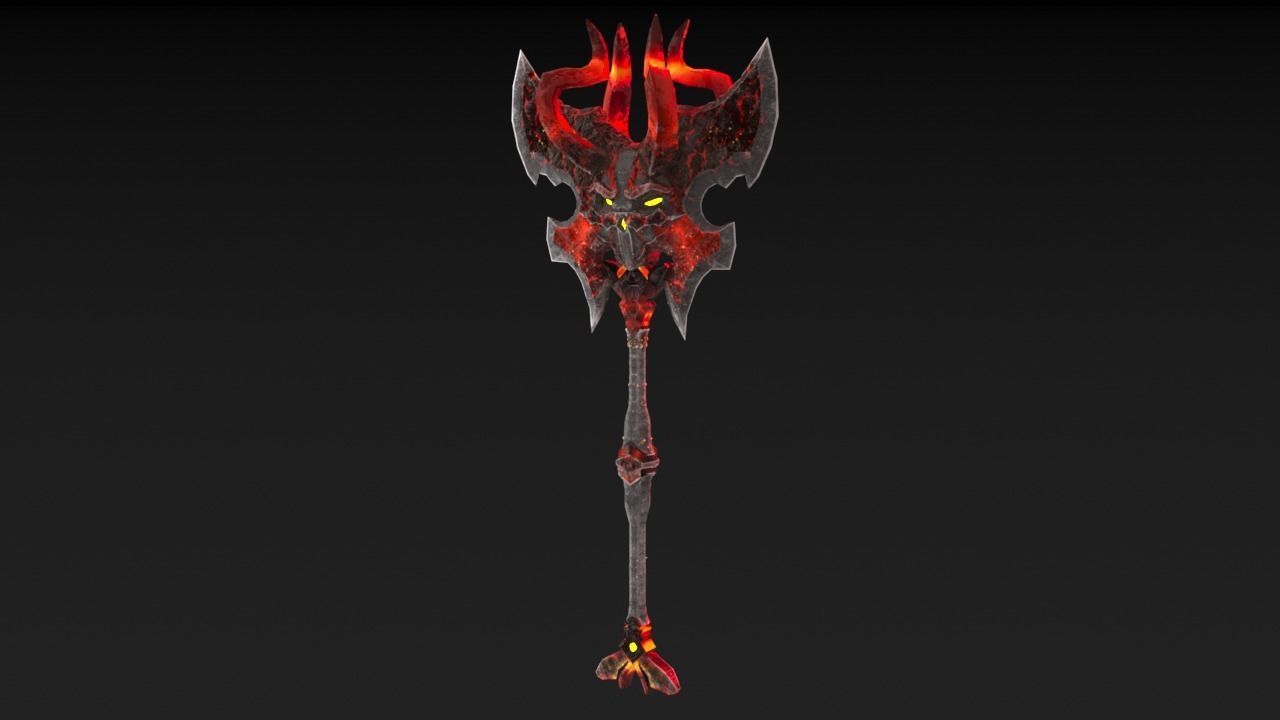 Viking Axe Skull 002 Low-poly 3D model_24