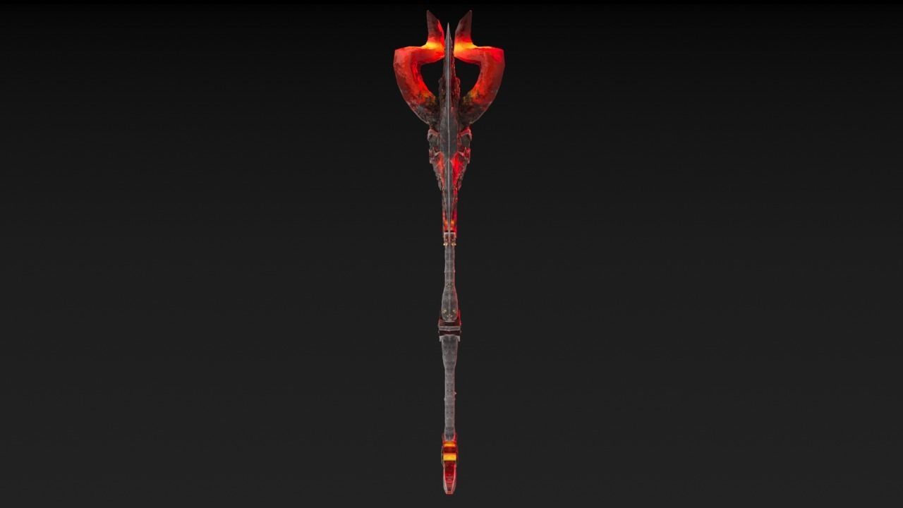 Viking Axe Skull 002 Low-poly 3D model_12