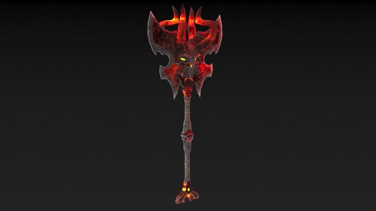 Viking Axe Skull 002 Low-poly 3D model_17