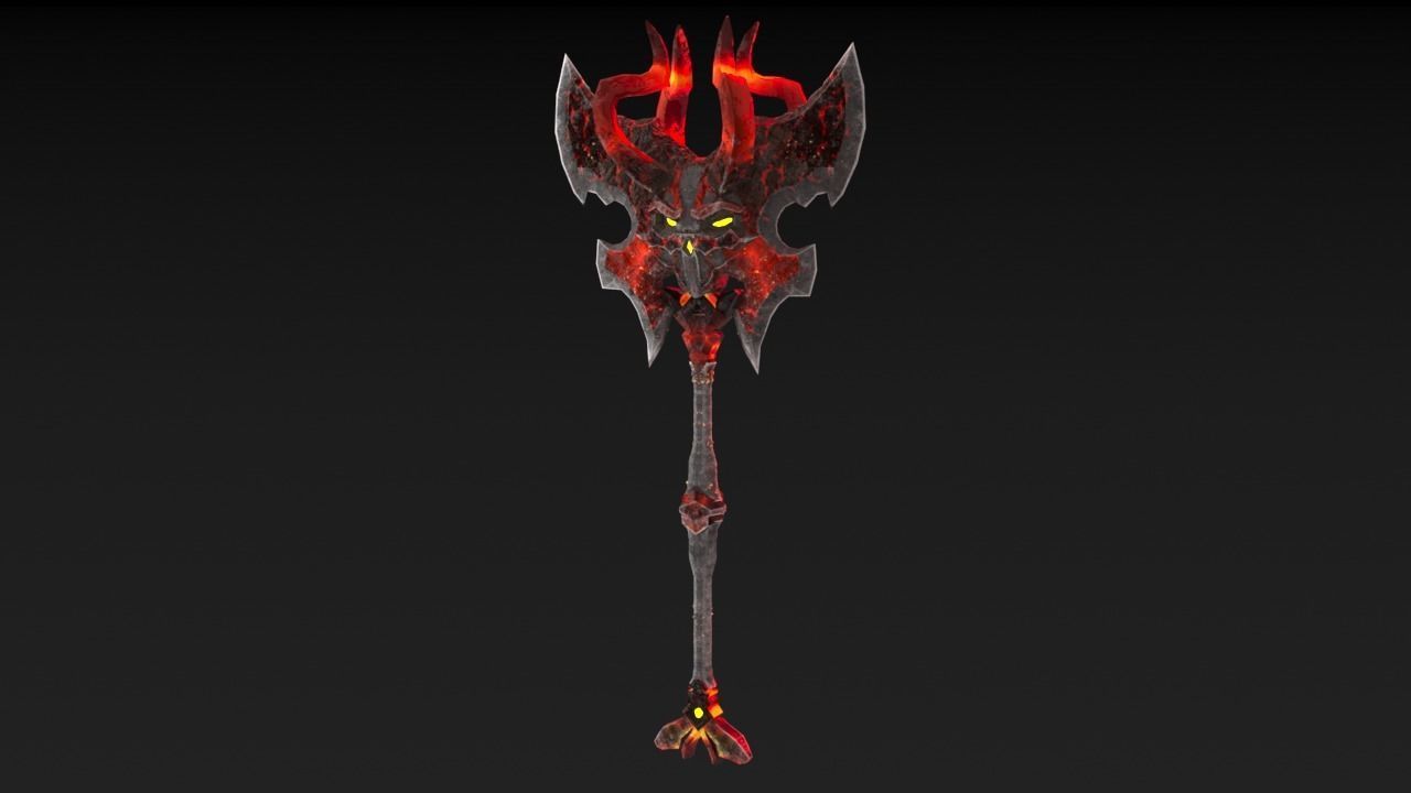 Viking Axe Skull 002 Low-poly 3D model_6