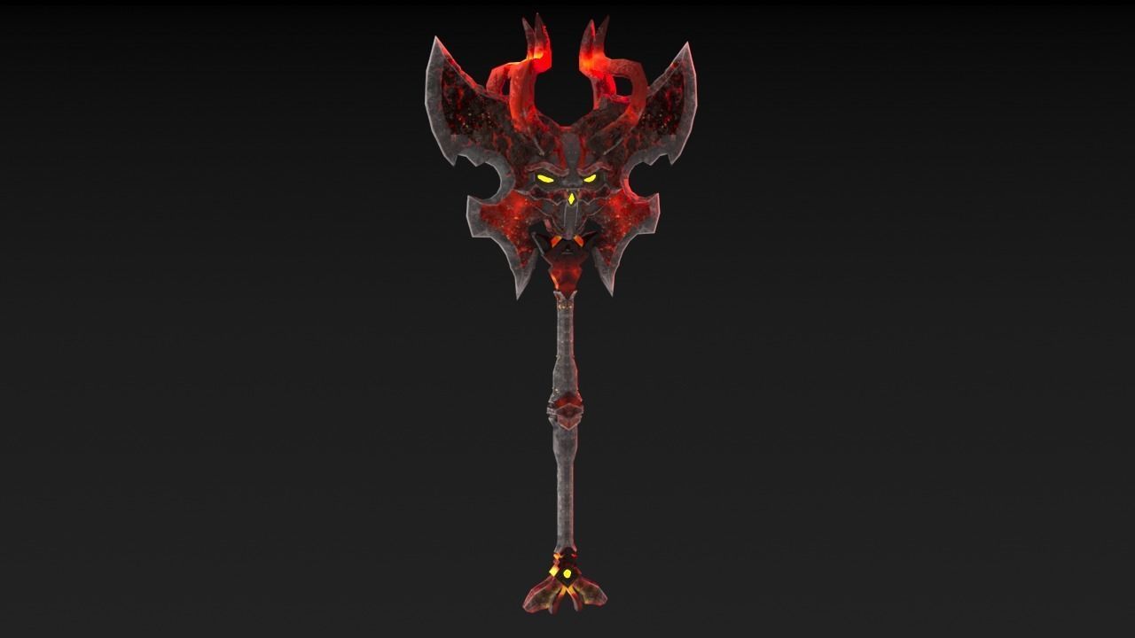 Viking Axe Skull 002 Low-poly 3D model_19