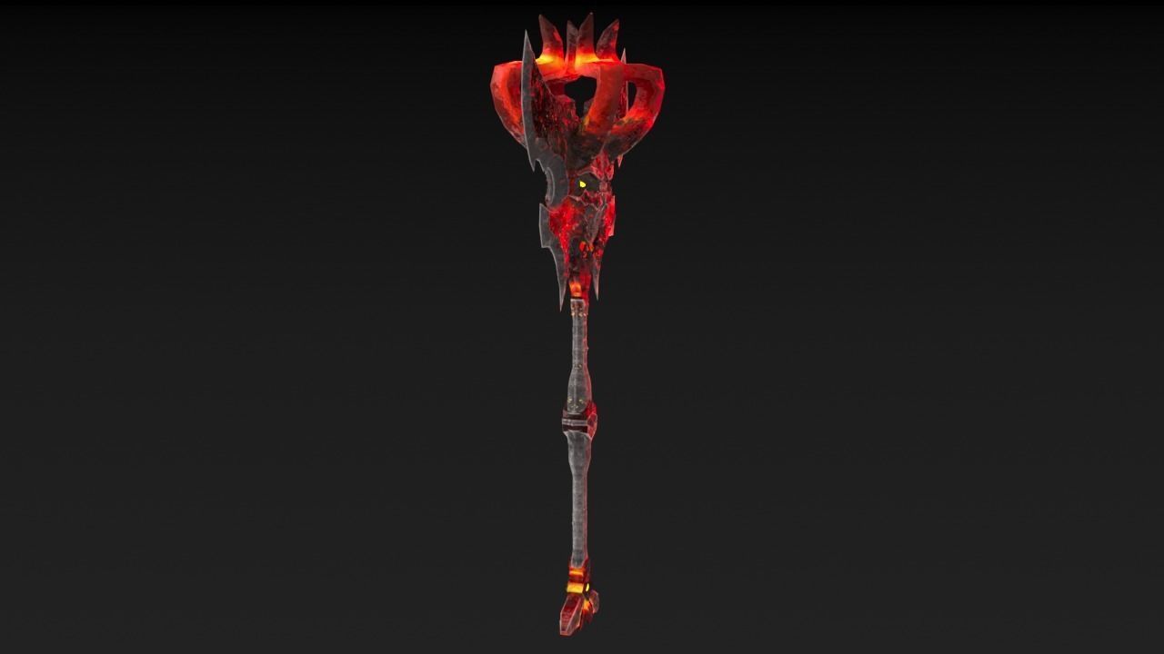 Viking Axe Skull 002 Low-poly 3D model_14