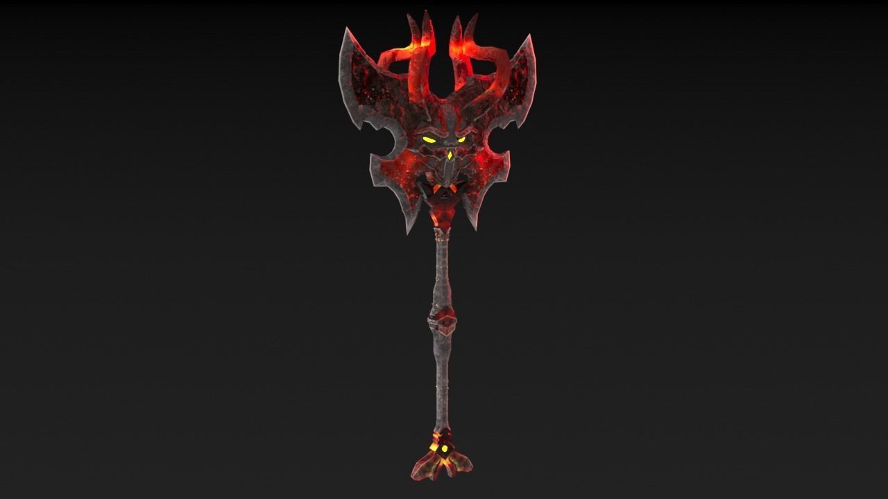 Viking Axe Skull 002 Low-poly 3D model_18