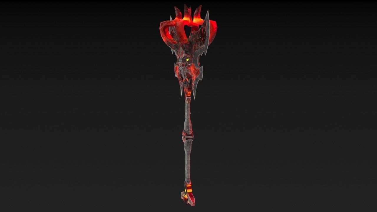 Viking Axe Skull 002 Low-poly 3D model_27