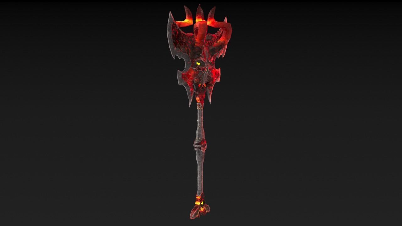 Viking Axe Skull 002 Low-poly 3D model_33