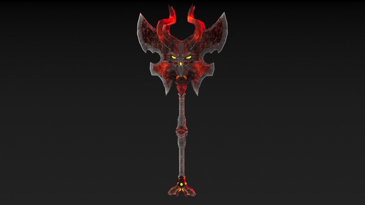 Viking Axe Skull 002 Low-poly 3D model_4