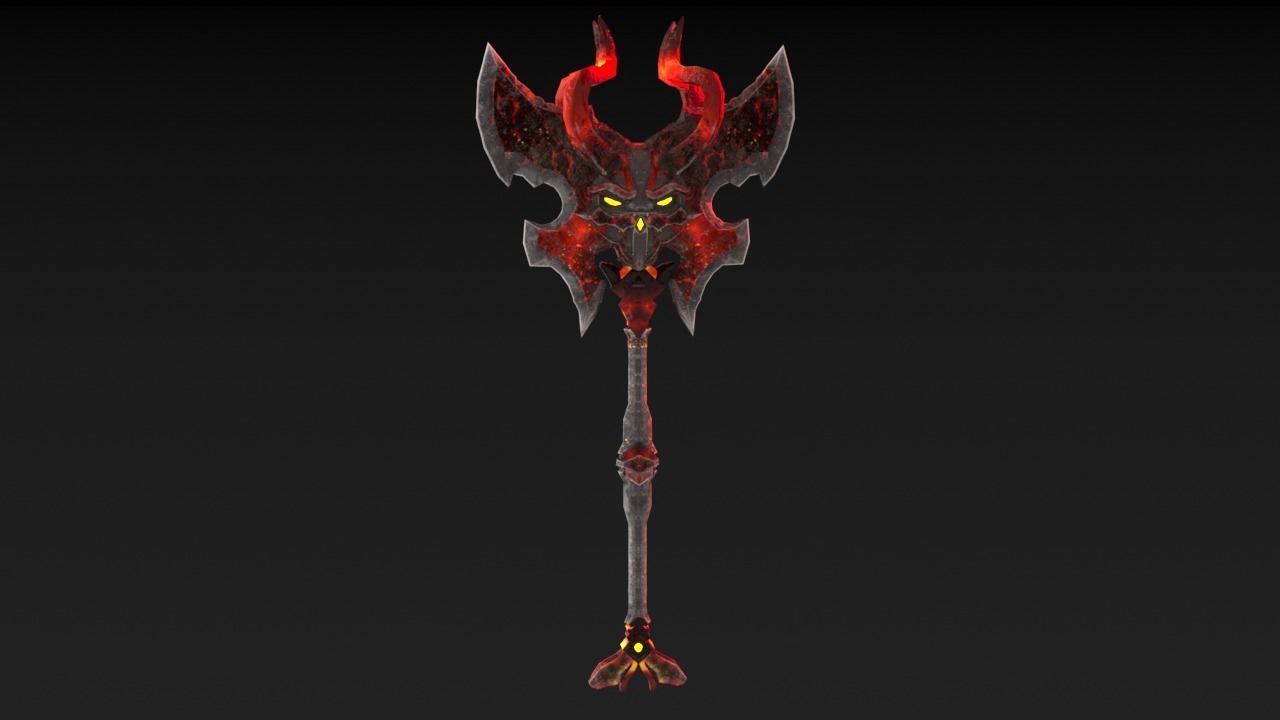 Viking Axe Skull 002 Low-poly 3D model_20