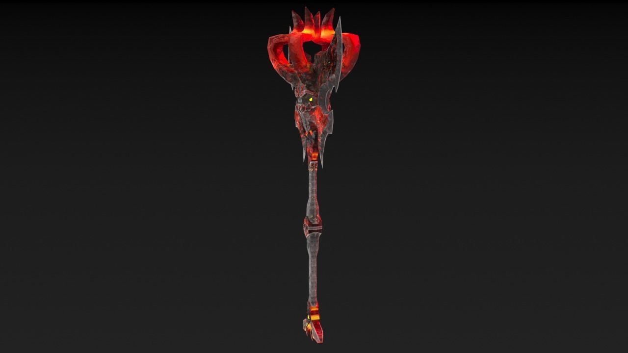 Viking Axe Skull 002 Low-poly 3D model_10