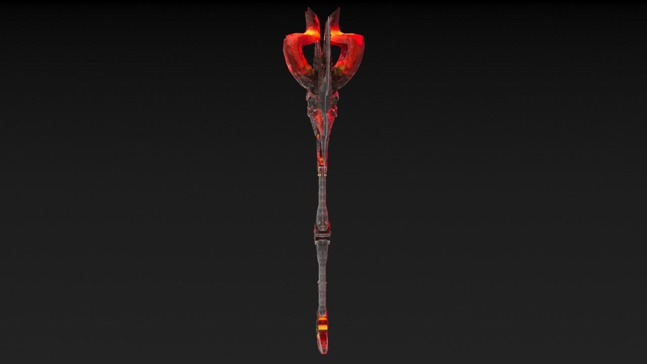 Viking Axe Skull 002 Low-poly 3D model_29