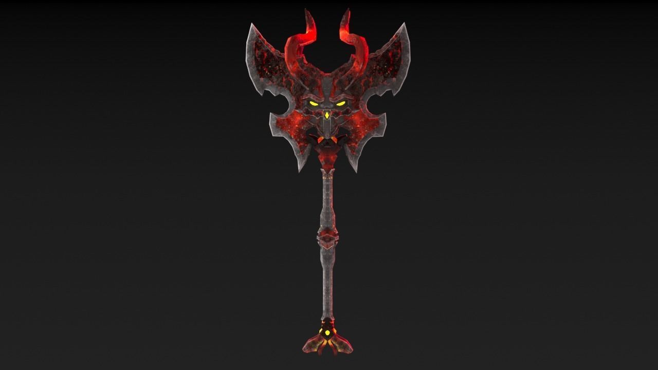 Viking Axe Skull 002 Low-poly 3D model_21