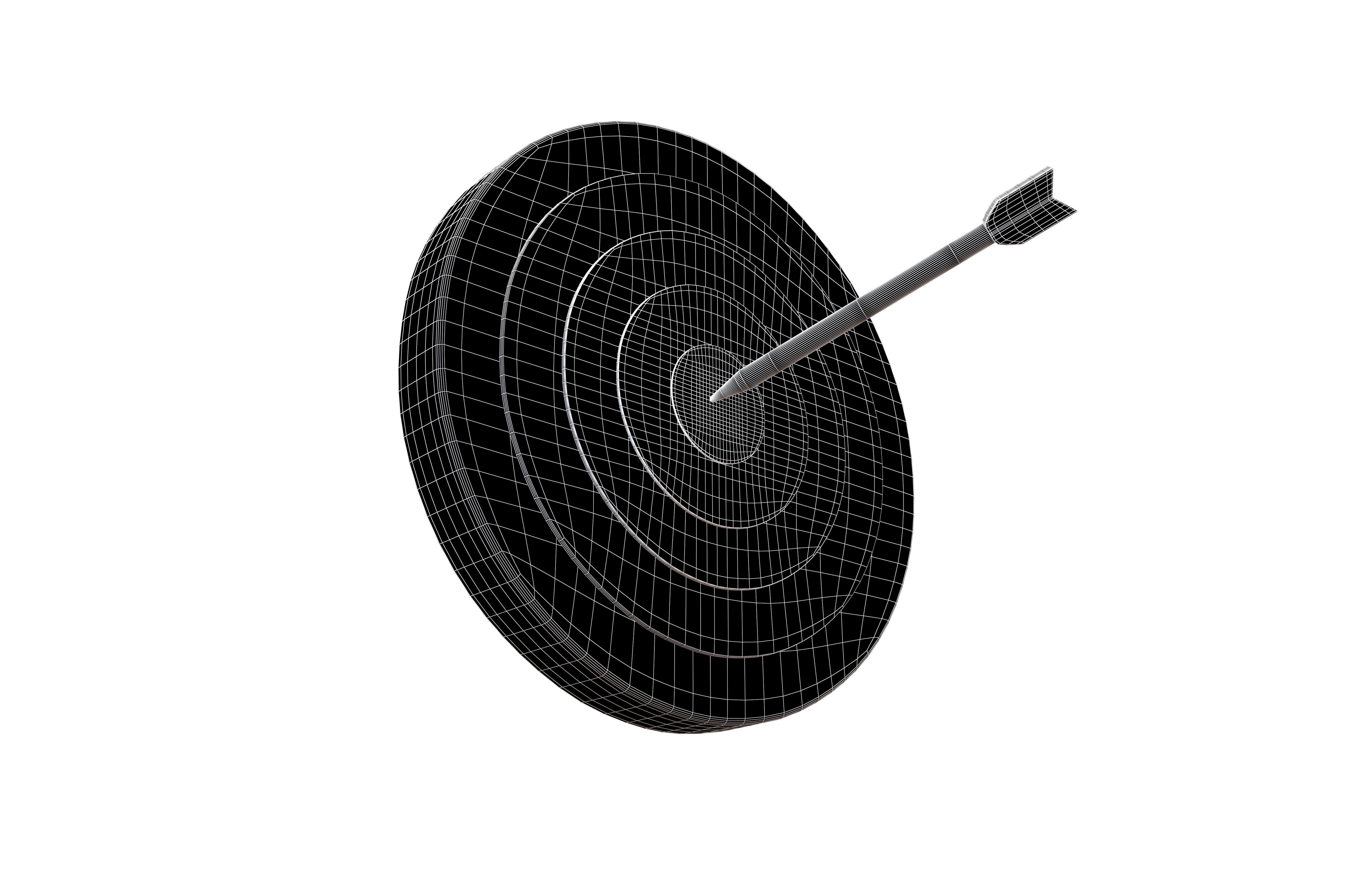 Cartoon Target v1 004 Low-poly 3D model_7