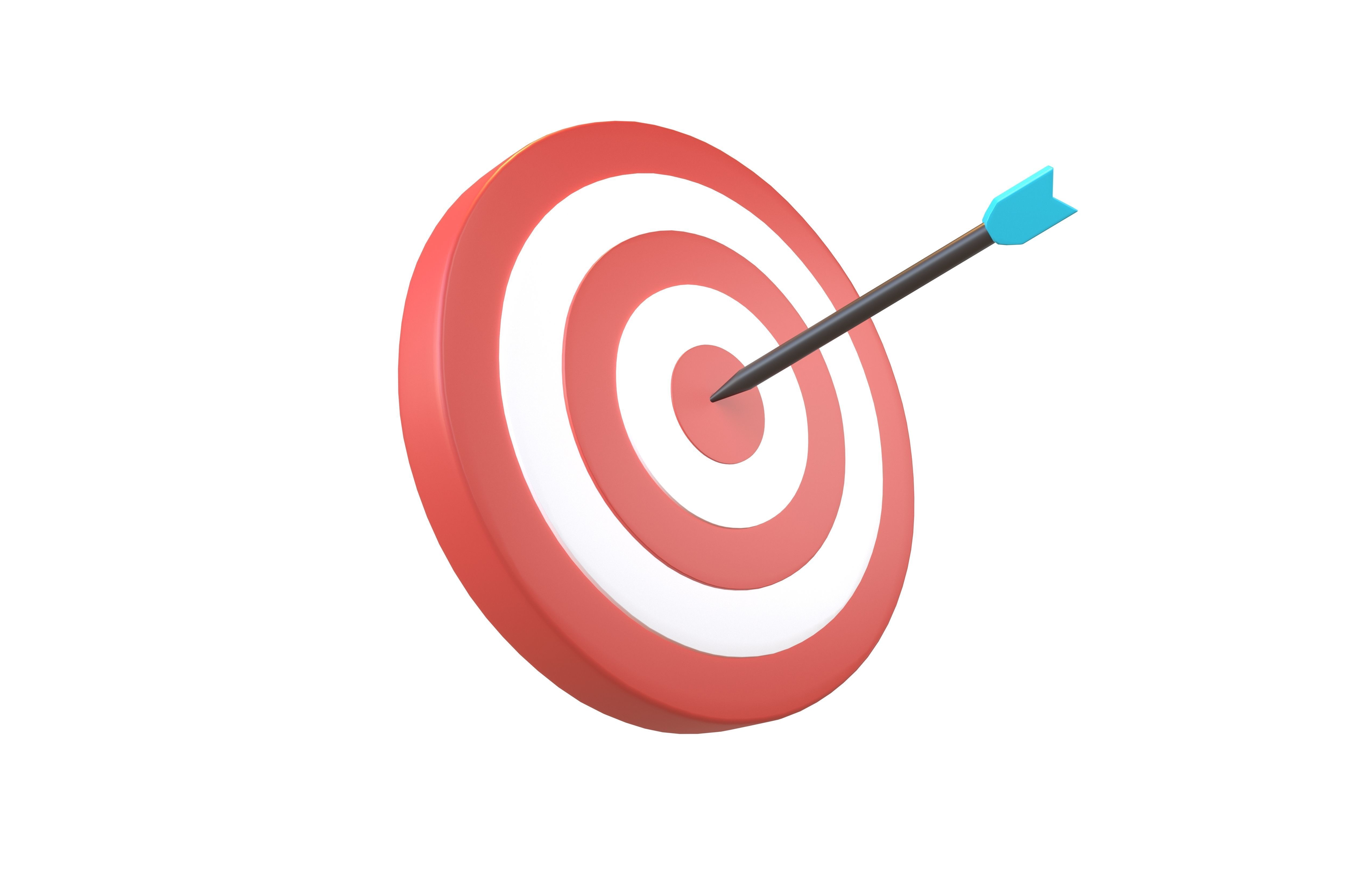 Cartoon Target v1 004 Low-poly 3D model_3