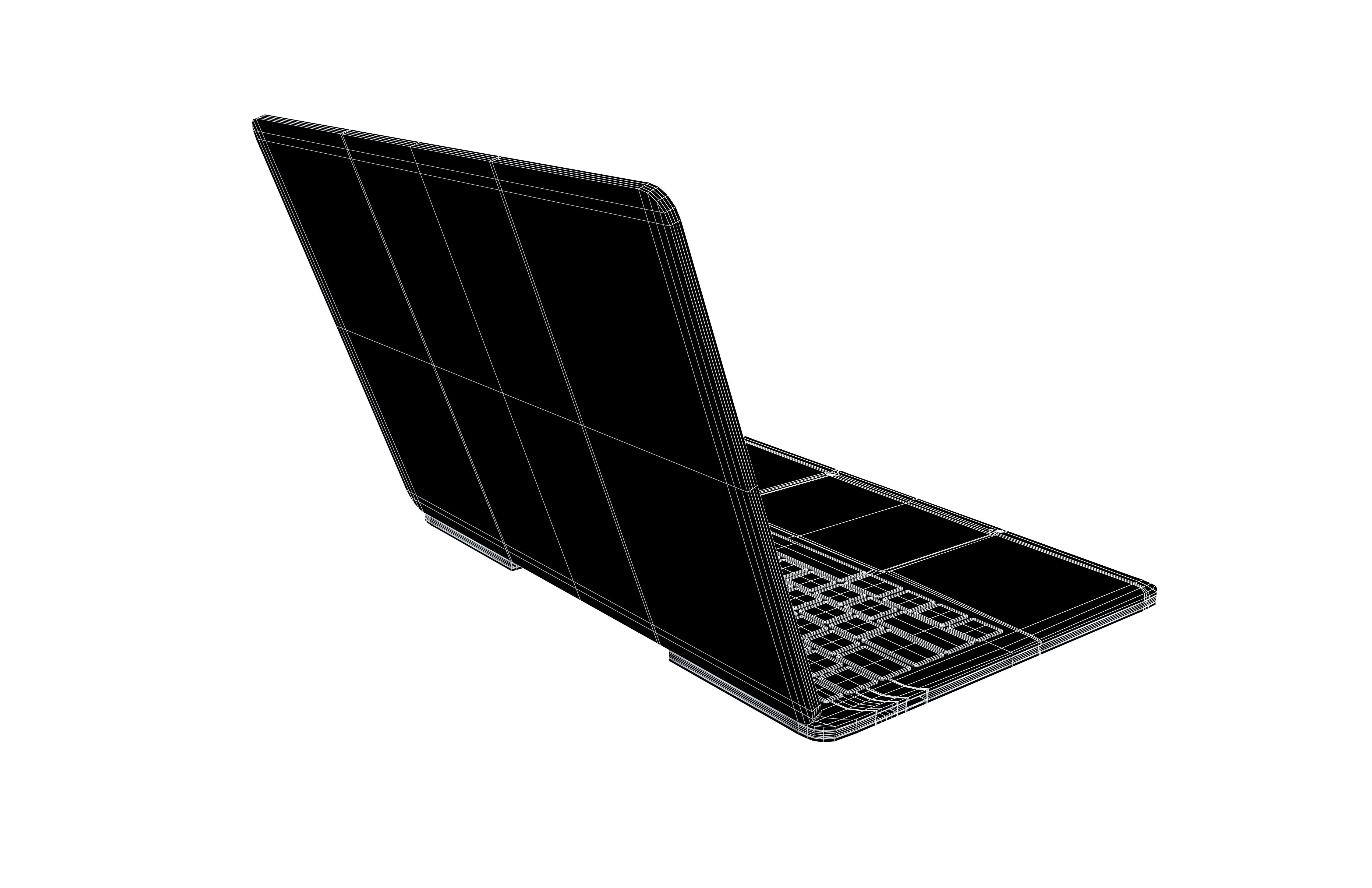 Laptop Mockup v1 001 Low-poly 3D model_5