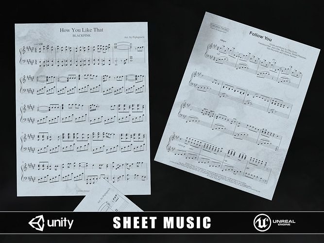 Sheet Music Low-poly 3D model