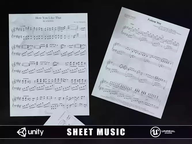 Sheet Music Low-poly 3D model