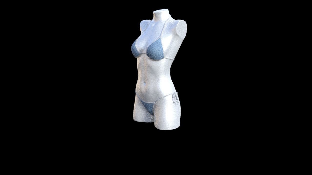 Dummy mannequin in bikini 3D model_1