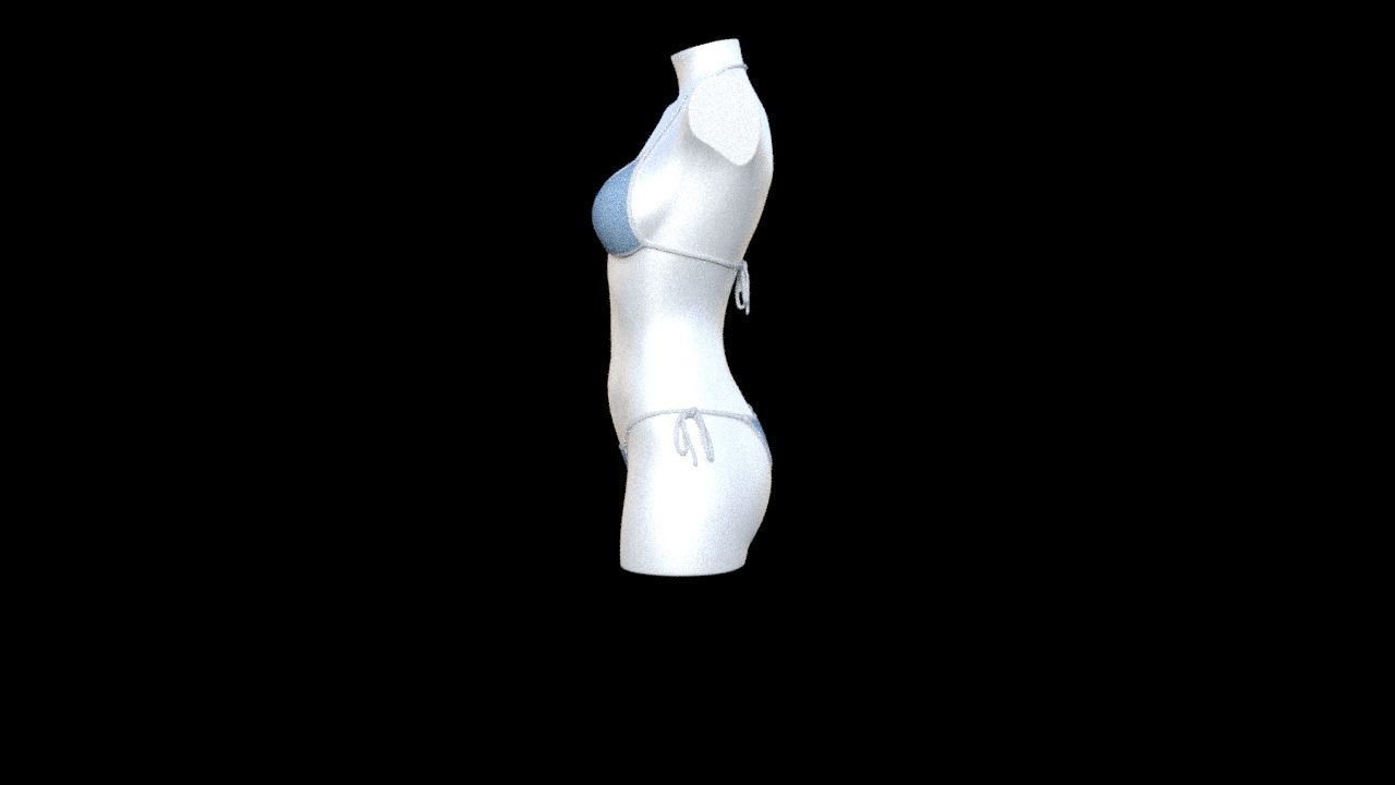 Dummy mannequin in bikini 3D model_2