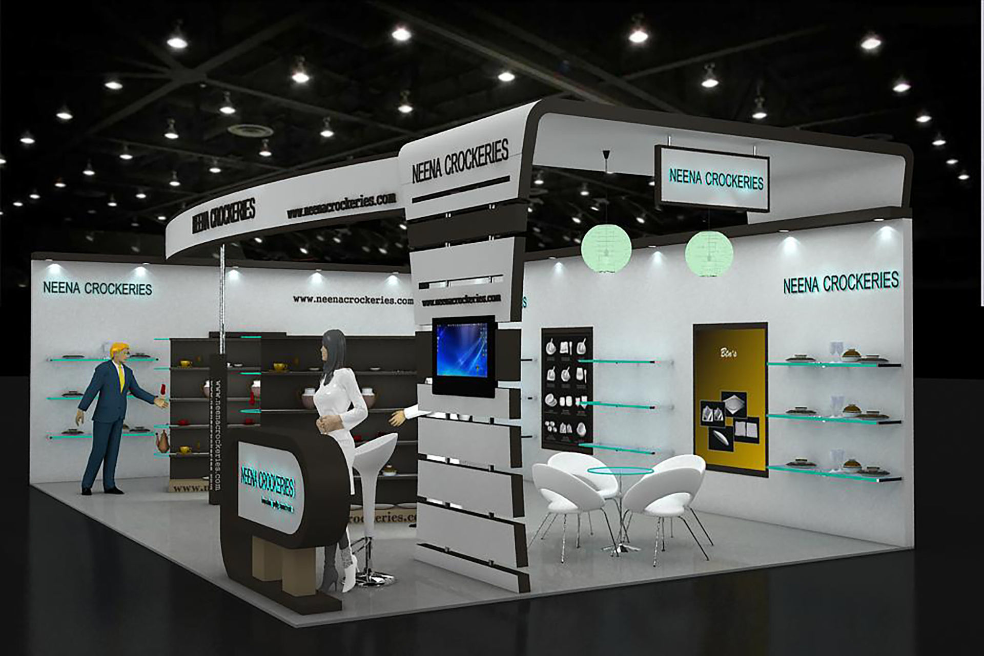 8X5 CROCKERIES STAND BOOTH 3D model_4
