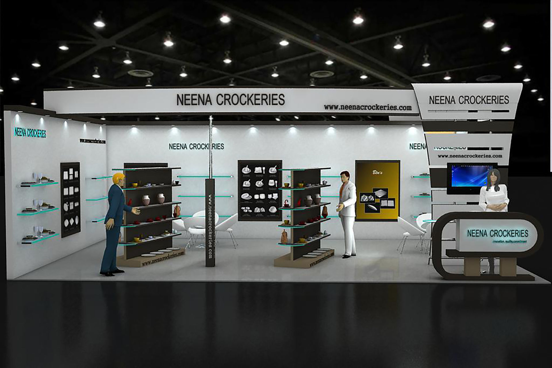 8X5 CROCKERIES STAND BOOTH 3D model_2