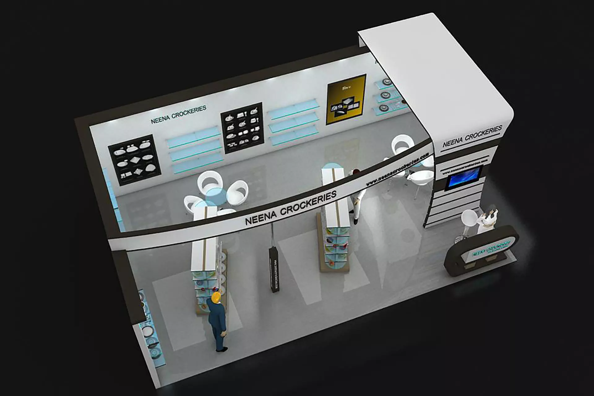 8X5 CROCKERIES STAND BOOTH 3D model_0