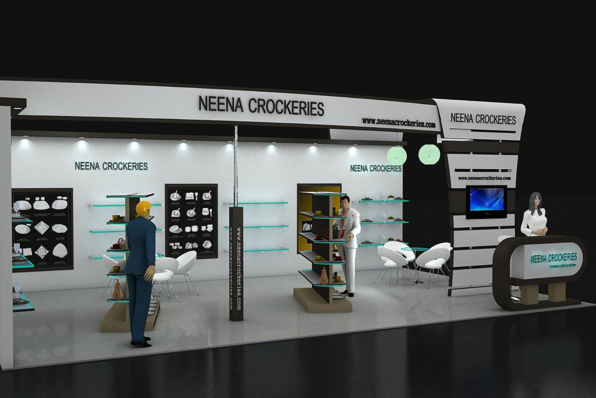 8X5 CROCKERIES STAND BOOTH 3D model_3