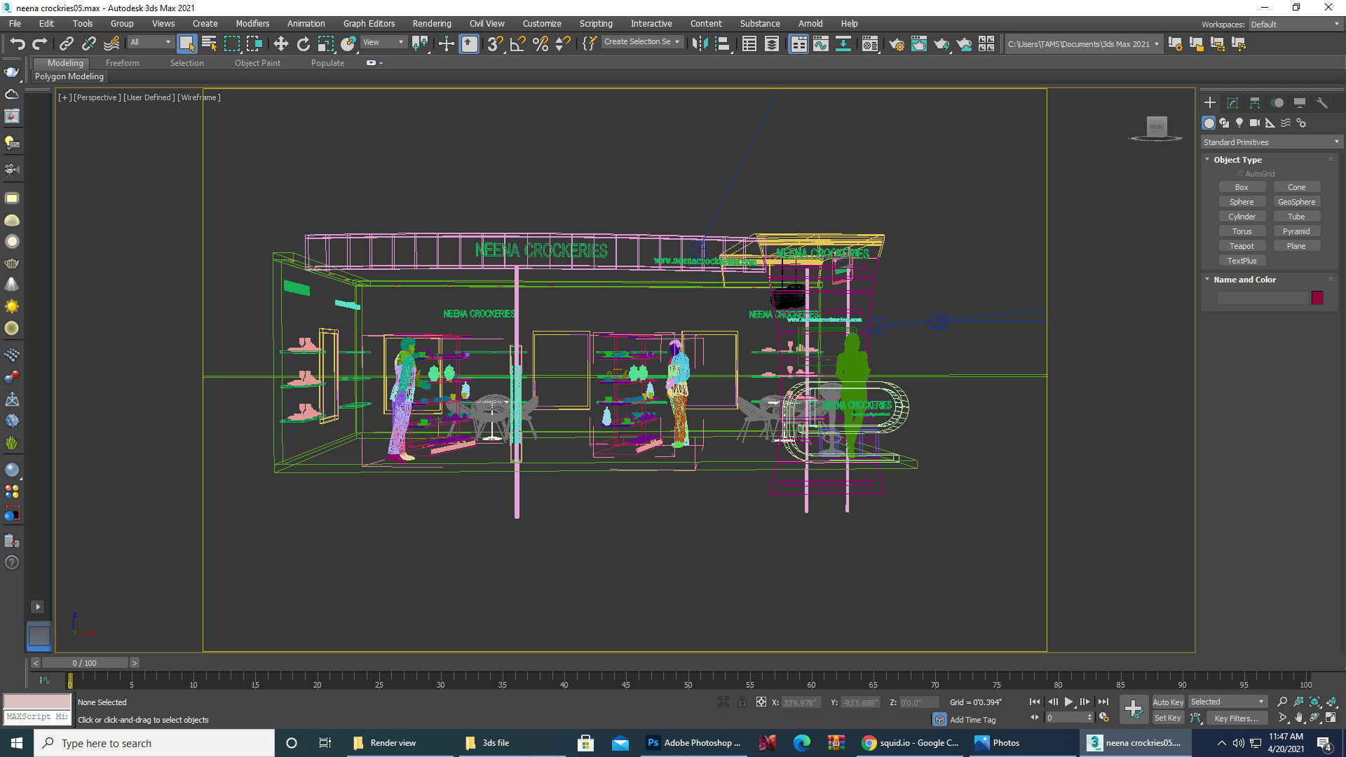 8X5 CROCKERIES STAND BOOTH 3D model_6