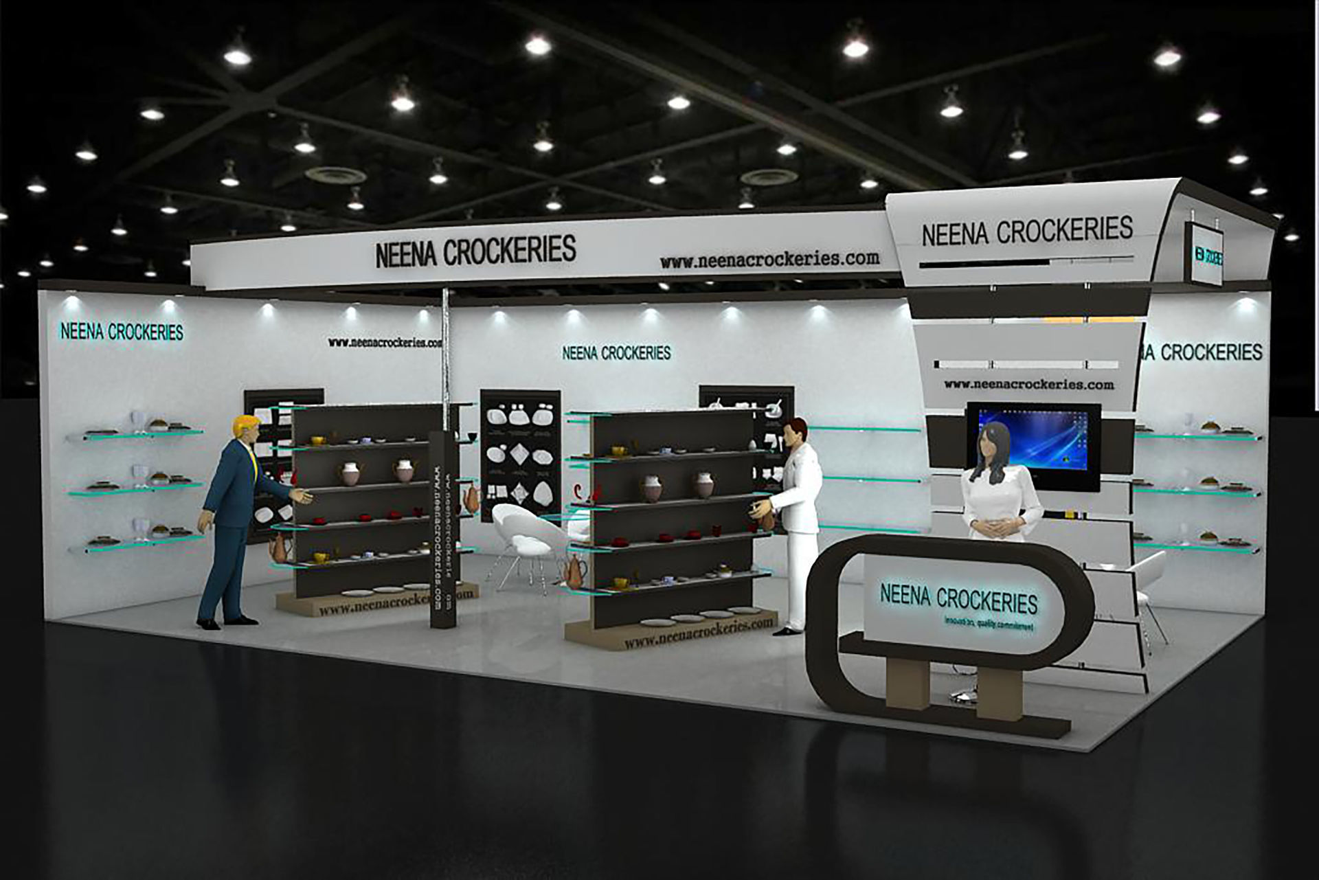 8X5 CROCKERIES STAND BOOTH 3D model_1