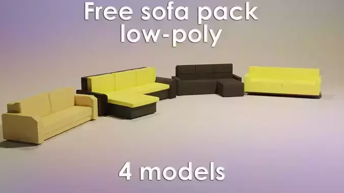 Free Sofa low-poly pack