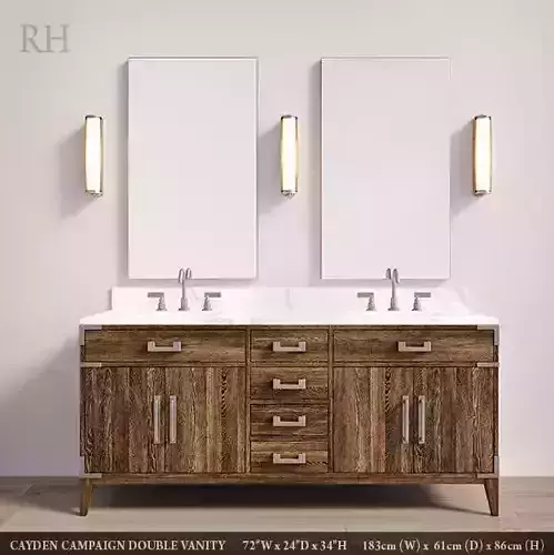 RH CAYDEN CAMPAIGN DOUBLE VANITY 