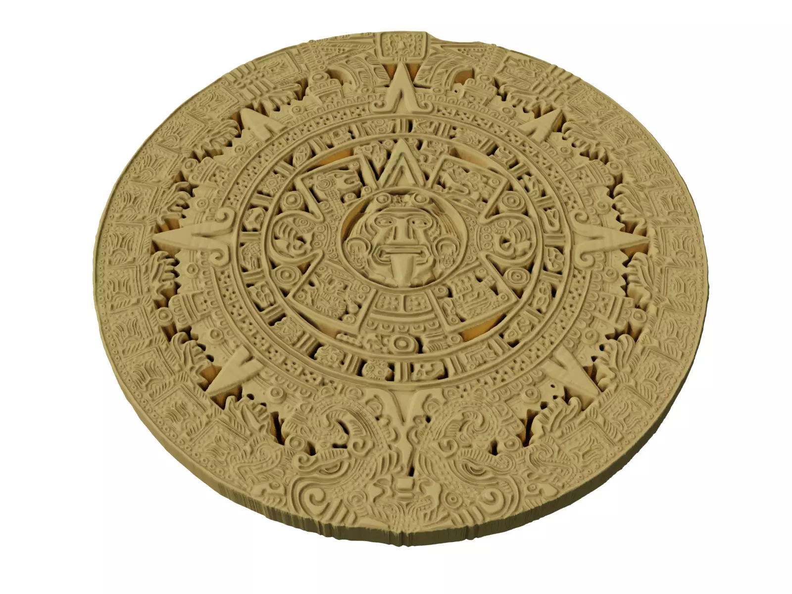 Piedra Del Sol - Aztec Sun Stone 3D print model_0