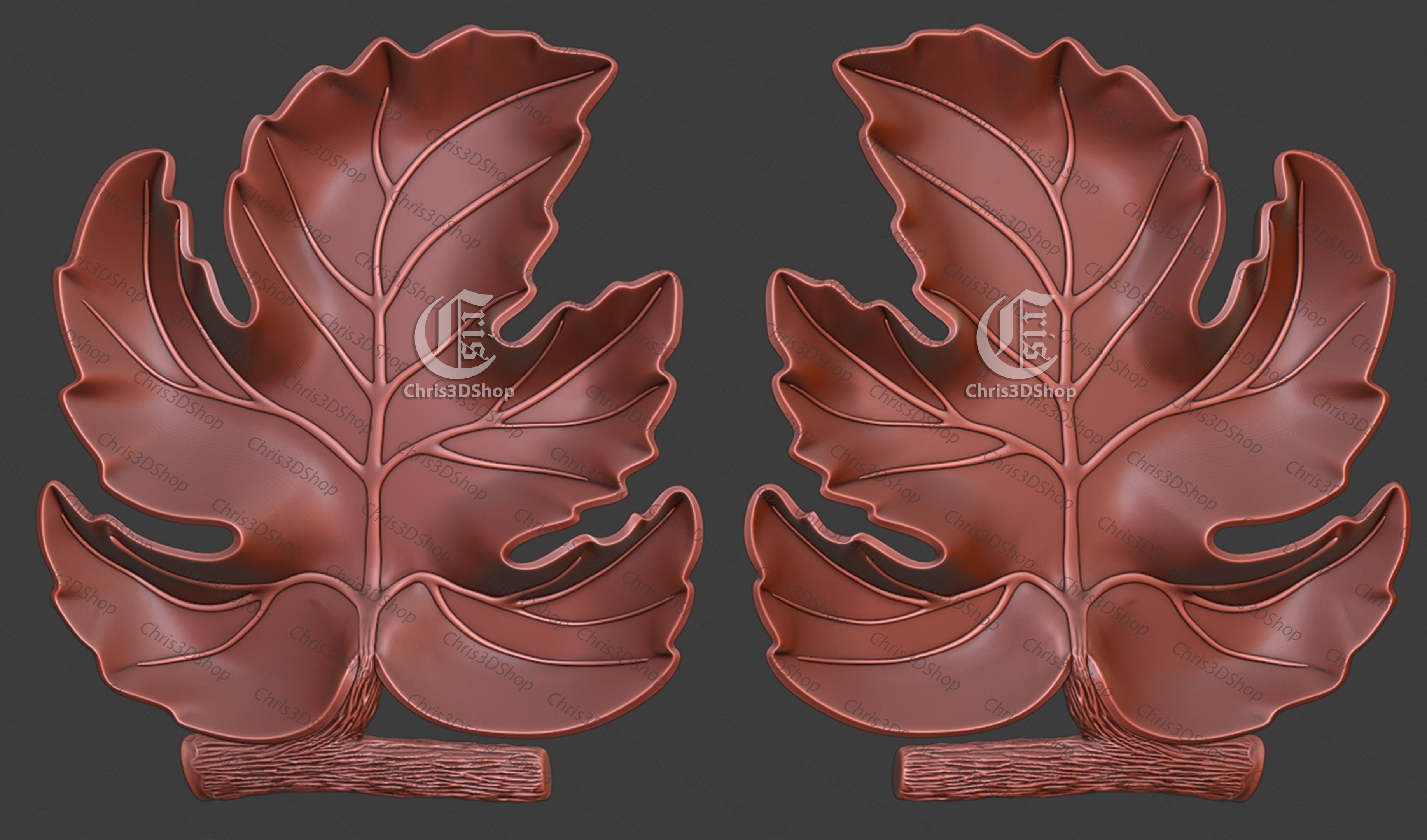 3D STL Model  for CNC - Leaf Tray  3D model_4