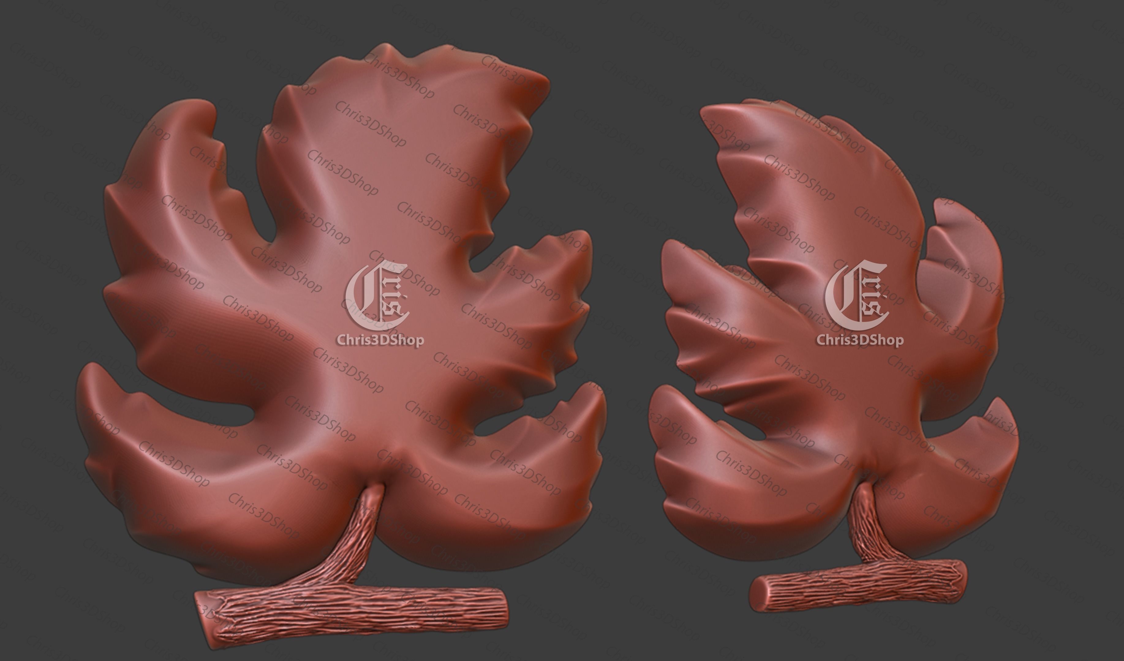 3D STL Model  for CNC - Leaf Tray  3D model_3