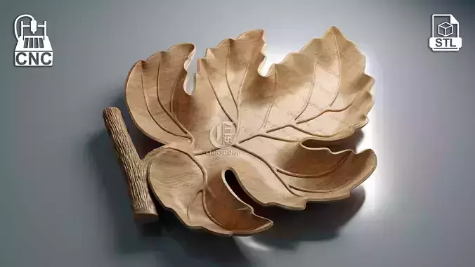 3D STL Model  for CNC - Leaf Tray 