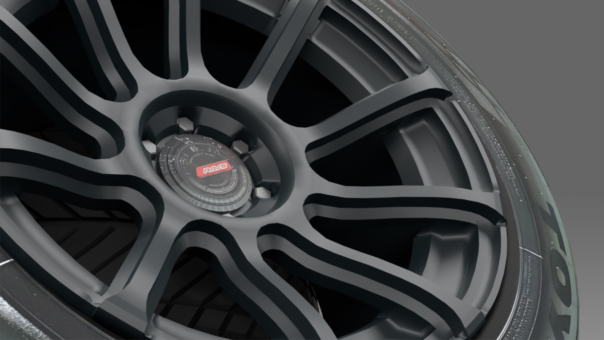 Wheel Rays Gramlights 57Tran X Low-poly 3D model_2