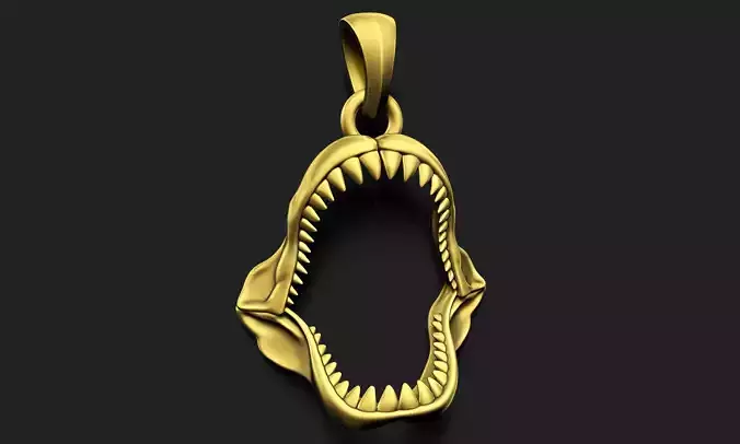 Great White Shark Jaw Pendant 3D print model