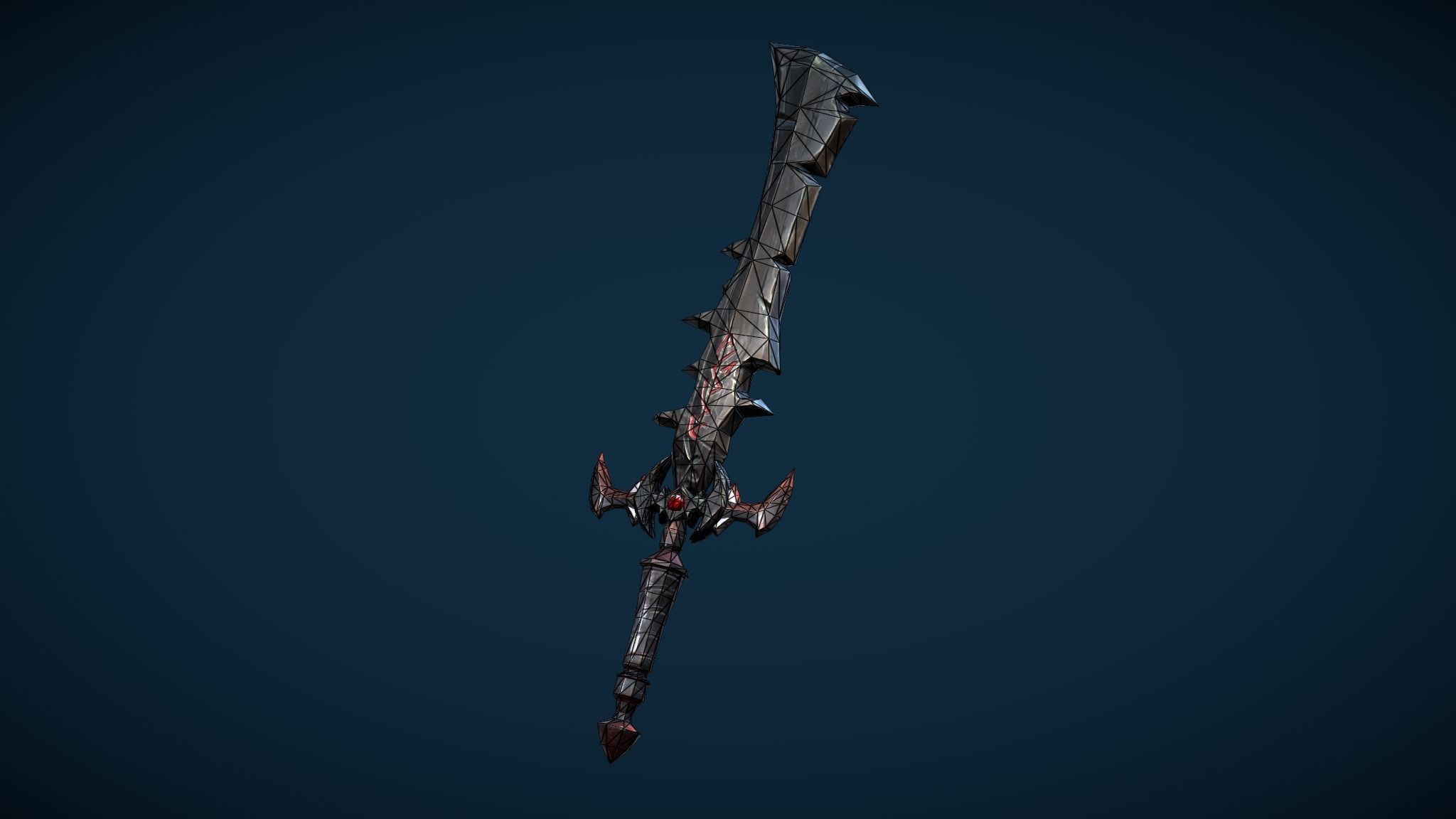 Skeleton Warrior With One-Handed Sword And Shield Tier3 Low-poly 3D model_8