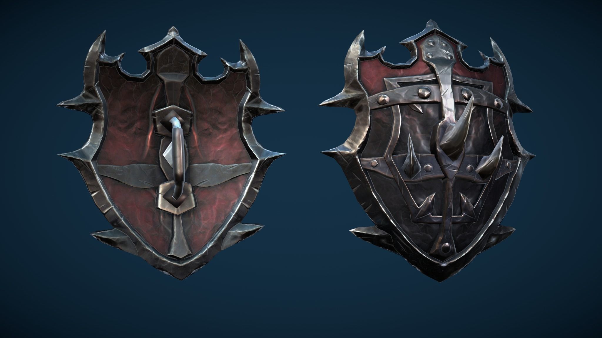 Skeleton Warrior With One-Handed Sword And Shield Tier3 Low-poly 3D model_5