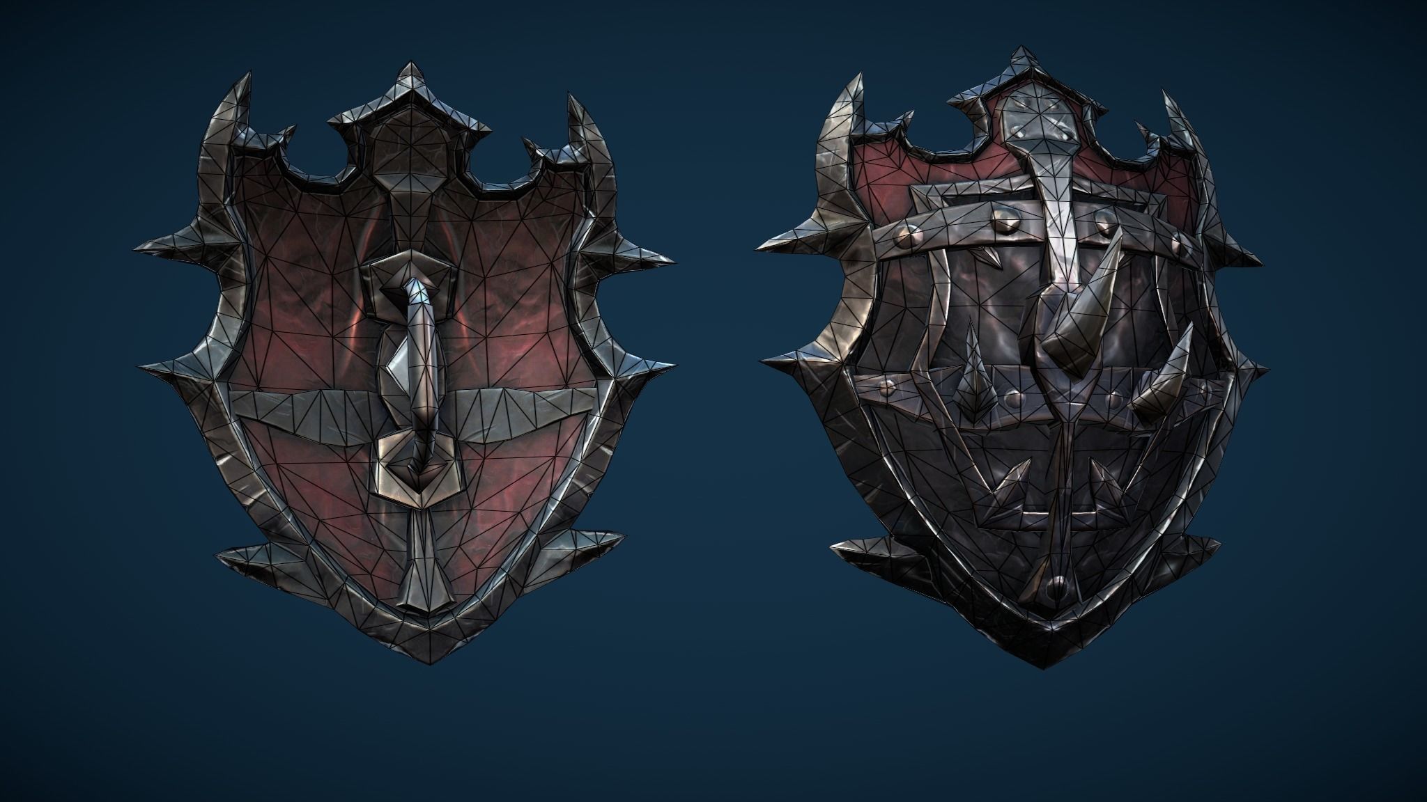 Skeleton Warrior With One-Handed Sword And Shield Tier3 Low-poly 3D model_6