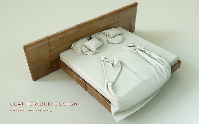 leather bed design 3D model 4