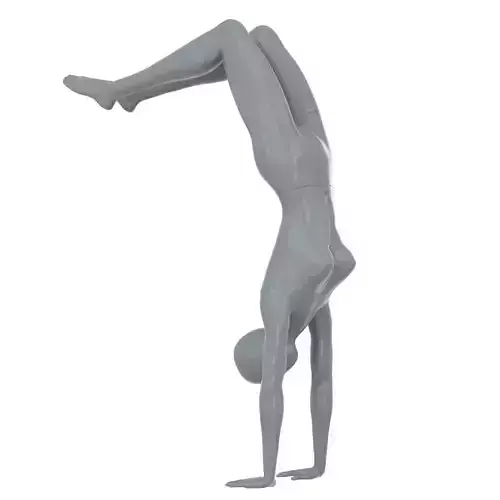 Female gray mannequin stands on hands 88
