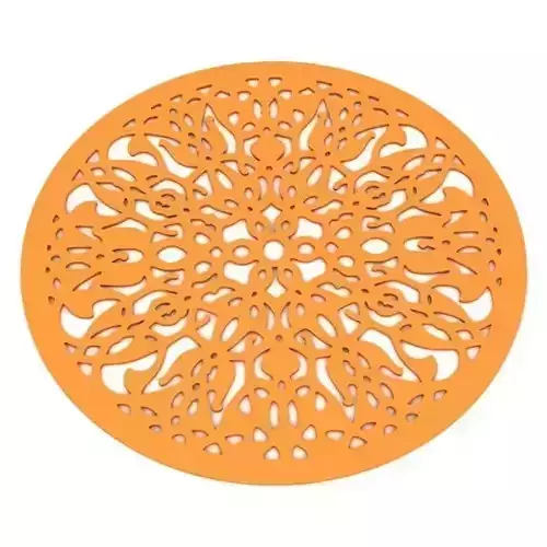 Orange Ornamented Carpet 3D model