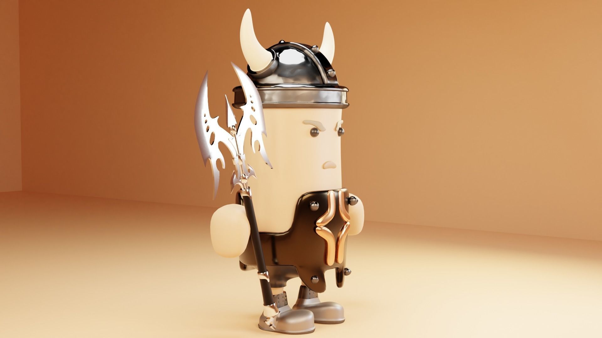 warrior potatoes Low-poly 3D model_2