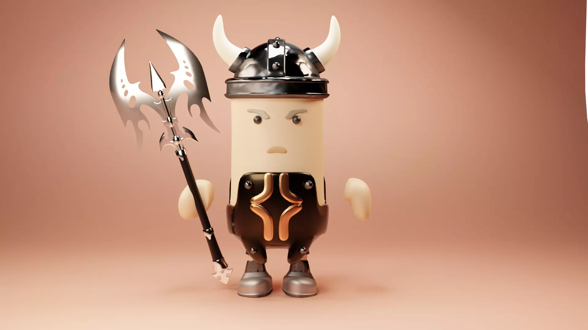 warrior potatoes Low-poly 3D model_0