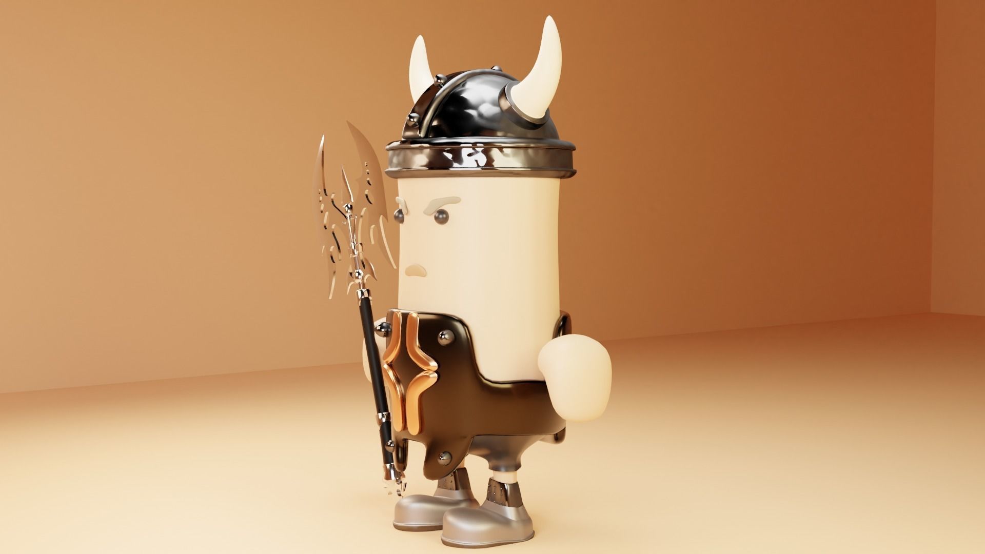 warrior potatoes Low-poly 3D model_1