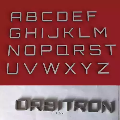 ORBITRON uppercase and lowercase 3D Letters STL FILE